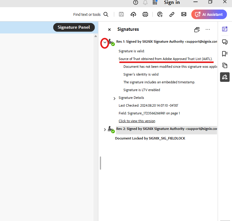 Instructions for Adobe Digital Certificate